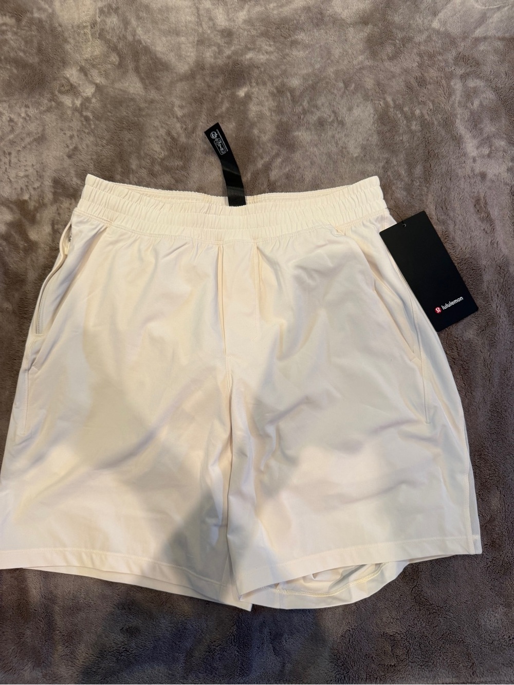 lululemon athletica Men’s Cream Athletic Shorts